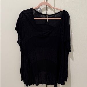 Free People Black Sheer Blouse